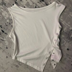 Asymmetrical Button Front Top